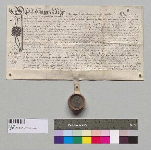 Hans Meier (Mair) zu Grünbach verkauft dem Erasmus von Laiming zu Tegernbach und Rottenegg Zehntanteile am ganzen Gut zu Wolfeck, Gericht Erding.; S: Hans Georg Westacher, Pfleger zu Erding