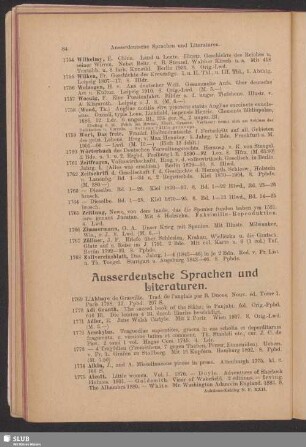 Ausserdeutsche Sprache und Literaturen
