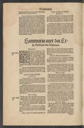 Summaria aver dat Erste Bock van den Köningen.