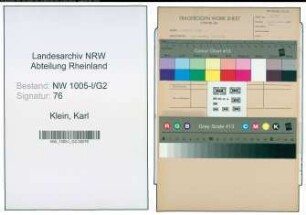 Entnazifizierung Karl Klein , geb. 18.03.1897 (Bergmann)