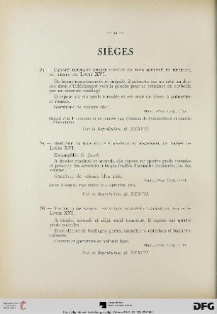 Sièges (Nr. 84-89)