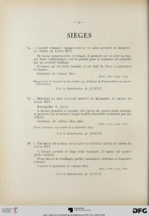 Sièges (Nr. 84-89)