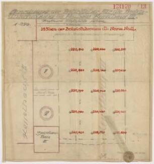 Anordnung der Bohrlöcher für die Bodenuntersuchung des Neubaus Kesselhaus 3