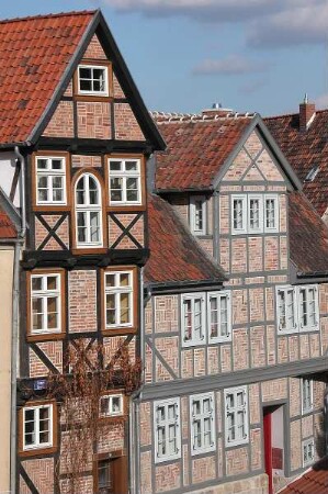 Quedlinburg - Fachwerkhäuser am Schloßberg : Historische Fachwerkbauten, aufgenommen in der Weltkulturerbestadt Quedlinburg, ca. 2004