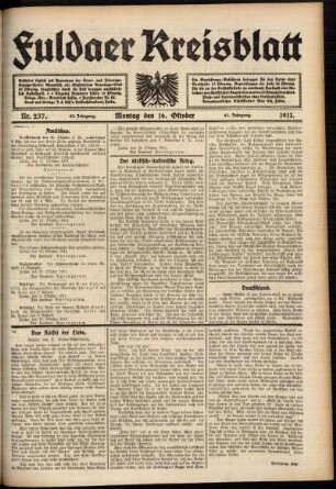 Ausgabe vom Montag, den 16. Oktober 1911.