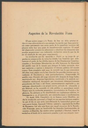 Aspectos de la Revolución Rusa
