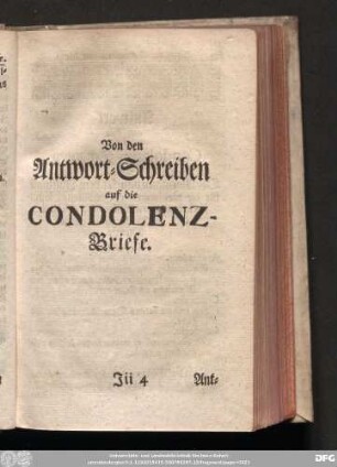 Von den Antwort-Schreiben auf die Condolenz-Briefe.