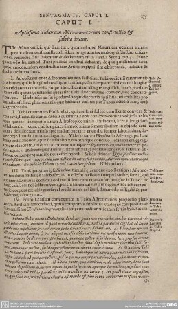 Caput I. Aptissima Tuborum Astronomicorum constructio et fabrica docetur.