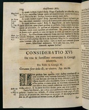 114-120, CONSIDERATIO XVI. De vita & fortissimo certamine S. Georgij Martyris.