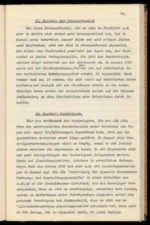 13. Kapitel: Der Strassenhandel
