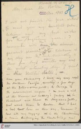 Briefe von Max Wolf an Edward Singleton Holden: Brief von Max Wolf an Edward Singleton Holden
