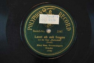Lasst ab mit fragen : aus der Oper "Maskenball" / (Verdi)