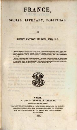 France, social, literary, political