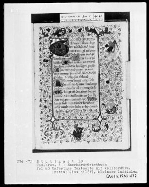 Das Eberhardgebetbuch — Initiale G(ot hilff) und kleinere Initialen, Folio 80recto