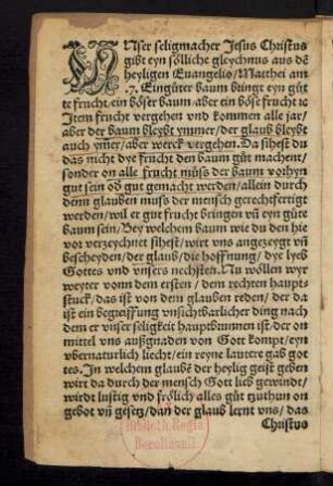 Unser seligmacher Jesus Christus gibt eyn sölliche gleichnus aus de[m] heyligen Evangelio/ Matthei am .7. ...