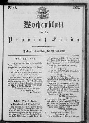 Nr. 48, Ausgabe vom 29. November 1862