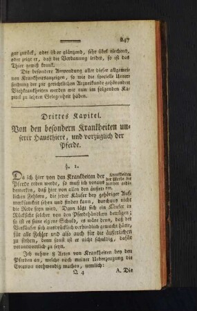 Drittes Kapitel. Von den besondern Krankheiten unserer Hausthiere, ...