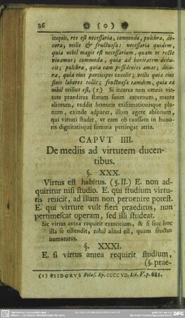 Caput IIII [IV]. De mediis ad virtutem ducentibus