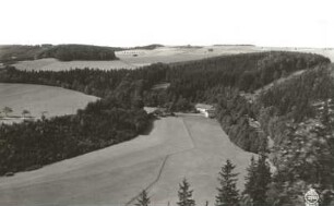 Osterzgebirge. Tal der Wilden Weißeritz mit Hosenmühle. Blick talaufwärts