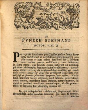 Dissertatio De Fvnere Stephani Act. VIII. 2