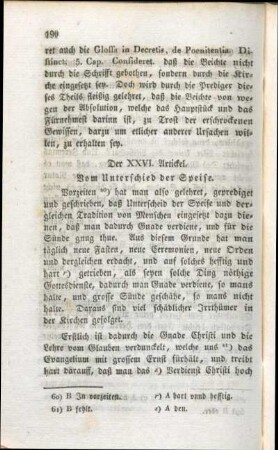 Der XXVI. Artickel. Vom Unterschied der Speise.