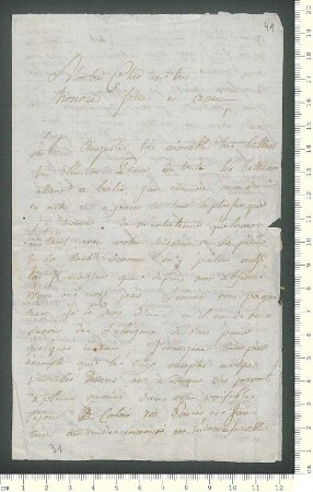 Brief von Victorine de Chamisso an Adelbert von Chamisso