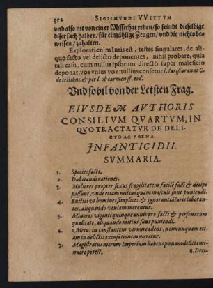 Eiusdem Authoris Consilium Quartum, In Quo Tractatur De Delicto Ac Poena Infanticidii.