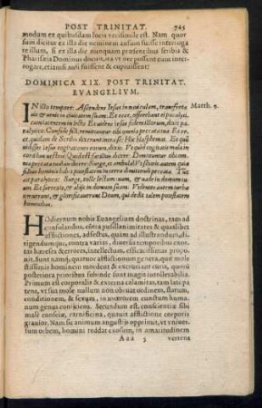 Dominica XIX. Post Trinitat.