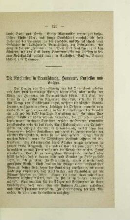 Die Revolution in Braunschweig, Hannover, Kurhessen und Sachsen