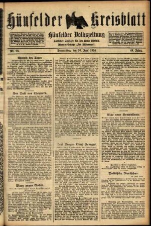 Ausgabe vom Donnerstag, den 26. Juni 1924.