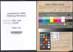 Entnazifizierung Ida Naaf , geb. 03.04.1887 ()