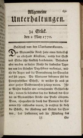 34 Stück. den 2 May 1770.
