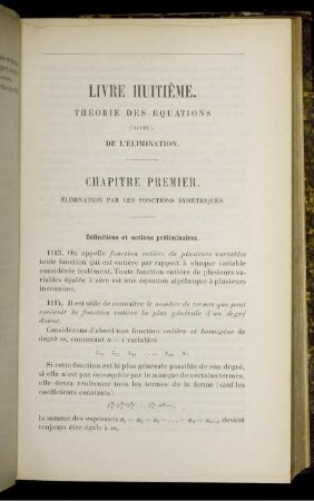 Livre Huitième. Théorie Des Èquations (Suite). De L'Élimination.