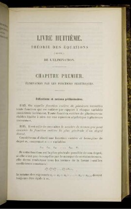 Livre Huitième. Théorie Des Èquations (Suite). De L'Élimination.