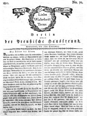 No. 70., 1sten September 1810