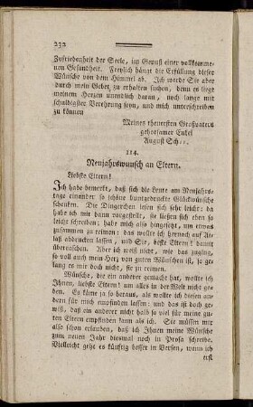 114. Neujahrswunsch an Eltern