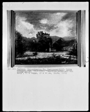 Gewitterlandschaft mit Burg