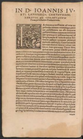In D. Ioannis Iusti ... Threnos Ad Christianum Piumque lectorem Praefatiuncula.