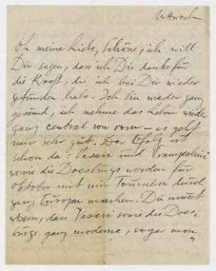 Brief von Raoul Hausmann an Hedwig Mankiewitz. [Düsseldorf]