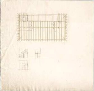 Voit, August von; München; Botanischer Garten - Mitteltrakt - Balkenlage 2. OG (Ansicht); Details
