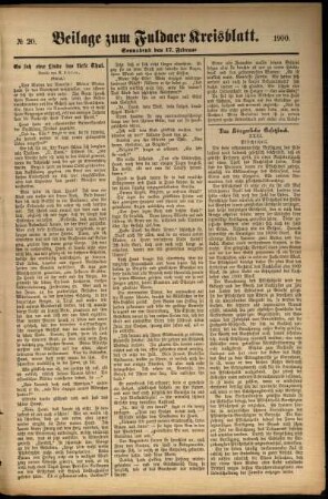 Zweite Ausgabe vom Samstag, den 17. Februar 1900.