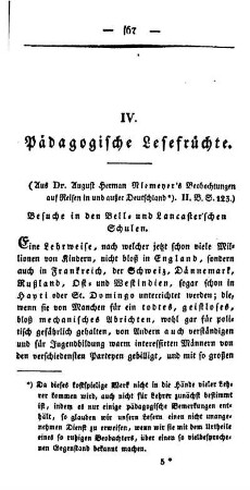 Pädagogische Lesefrüchte