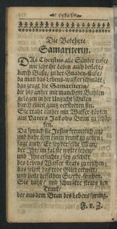 Die Bekehrte Samariterin.