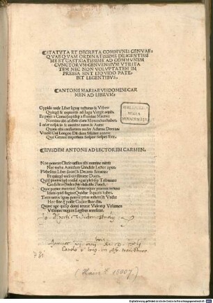 Statuta et decreta communis Genuae