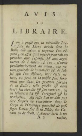 Avis du libraire.
