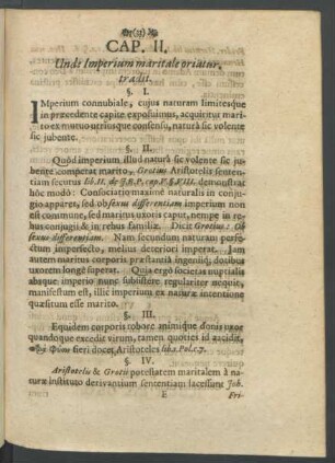 Cap. II. Unde Imperium maritale oriatur tradit.