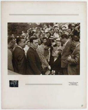 Franklin D. Roosevelt begrüßt Max Schmeling im Trainingslager in Kingston, New York