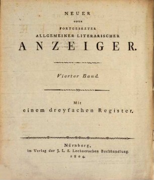 Literarische Blätter. 4, 4. 1804