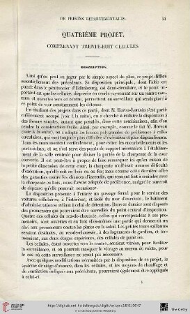 Quatrième projet, comprenant trente-huit cellules