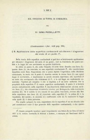 Sul concetto di coppia in Cinematica.